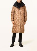 DUNO Oversized-Mantel mit abnehmbarer Kapuze, Farbe: SCHWARZ/ COGNAC (Bild 1)