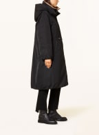 DUNO Oversized-Mantel mit abnehmbarer Kapuze, Farbe: SCHWARZ/ COGNAC (Bild 1)