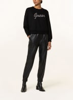 GUESS Sweatshirt MANILA with decorative gems , Color: BLACK/ WHITE/ SILVER (Image 1)
