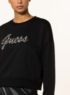 GUESS Sweatshirt MANILA with decorative gems , Color: BLACK/ WHITE/ SILVER (Image 1)