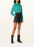 Hebe Studio Hemdbluse im Materialmix, Farbe: GRÜN (Bild 1)