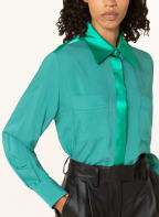 Hebe Studio Hemdbluse im Materialmix, Farbe: GRÜN (Bild 1)