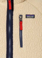 patagonia Teddyfell-Jacke, Farbe: CREME/ BLAU/ ROT (Bild 1)