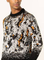 BOSS Pullover AMUDE, Farbe: SCHWARZ/ WEISS/ ORANGE (Bild 1)
