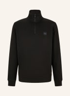 BOSS Half-zip sweater in sweatshirt fabric ZETRUST, Color: BLACK (Image 1)