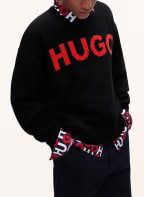 HUGO Pullover SLOGONON, Farbe: SCHWARZ/ ROT (Bild 1)