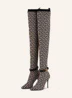BALMAIN Over the knee boots RAVEN, Color: BLACK/ CREAM (Image 1)