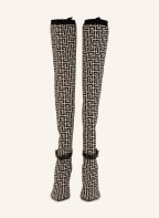 BALMAIN Over the knee boots RAVEN, Color: BLACK/ CREAM (Image 1)