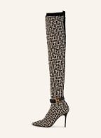 BALMAIN Over the knee boots RAVEN, Color: BLACK/ CREAM (Image 1)