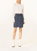 BALMAIN Tweed skirt with glitter thread, Color: BLUE (Image 1)