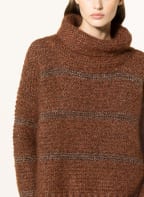 FABIANA FILIPPI Turtleneck sweater with glitter thread, Color: BROWN (Image 1)