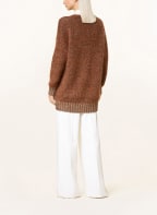FABIANA FILIPPI Oversized knit cardigan with mohair and glitter thread, Color: COGNAC (Image 1)