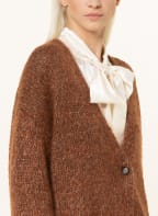 FABIANA FILIPPI Oversized knit cardigan with mohair and glitter thread, Color: COGNAC (Image 1)