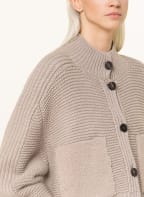 FABIANA FILIPPI Cardigan with lambskin, Color: TAUPE (Image 1)