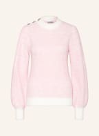 GANNI Sweater with alpaca and decorative gems, Color: PINK/ WHITE (Image 1)