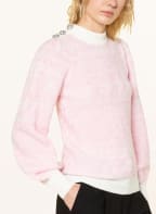 GANNI Sweater with alpaca and decorative gems, Color: PINK/ WHITE (Image 1)