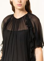 DSQUARED2 Silk dress with frills, Color: BLACK (Image 1)