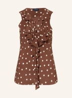 POLO RALPH LAUREN Blouse top with frills, Color: BROWN/ WHITE (Image 1)