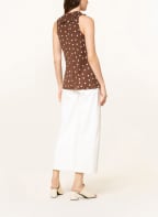 POLO RALPH LAUREN Blouse top with frills, Color: BROWN/ WHITE (Image 1)