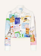 Casablanca Cropped denim jacket, Color: ECRU/ LIGHT BLUE/ LIGHT ORANGE (Image 1)