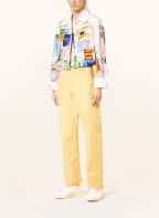 Casablanca Cropped denim jacket, Color: ECRU/ LIGHT BLUE/ LIGHT ORANGE (Image 1)