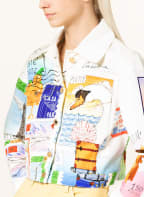 Casablanca Cropped denim jacket, Color: ECRU/ LIGHT BLUE/ LIGHT ORANGE (Image 1)