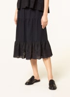 SUMMERY COPENHAGEN Skirt ANNA with lace, Color: BLACK/ DARK BLUE (Image 1)