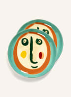 SERAX Set of 2 dessert plates FEAST, Color: MINT/ ORANGE/ CREAM (Image 1)