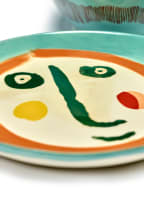 SERAX Set of 2 dessert plates FEAST, Color: MINT/ ORANGE/ CREAM (Image 1)