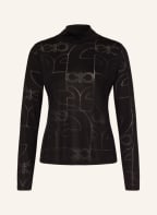 comma casual identity Long sleeve shirt, Color: BLACK (Image 1)