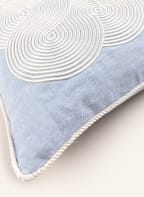 JONATHAN ADLER Linen decorative cushion POMPIDOU with down fill, Color: LIGHT BLUE (Image 1)