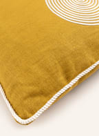 JONATHAN ADLER Linen decorative cushion POMPIDOU with down fill, Color: DARK YELLOW (Image 1)
