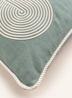 JONATHAN ADLER Linen decorative cushion POMPIDOU with down fill, Color: MINT (Image 1)