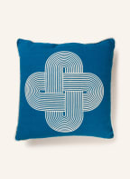JONATHAN ADLER Linen decorative cushion POMPIDOU with down fill, Color: BLUE (Image 1)