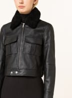 TED BAKER Cropped-Lederjacke BASILE , Farbe: SCHWARZ (Bild 1)