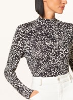 oui Long sleeve shirt, Color: BLACK/ WHITE (Image 1)