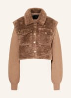 maje Strickjacke BELIA im Materialmix, Farbe: CAMEL (Bild 1)