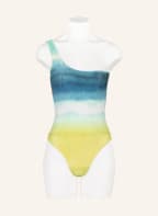 watercult One-shoulder swimsuit OMBRÉ FLOW, Color: TEAL/ ECRU/ DARK YELLOW (Image 1)