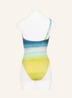 watercult One-shoulder swimsuit OMBRÉ FLOW, Color: TEAL/ ECRU/ DARK YELLOW (Image 1)