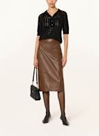 スカート Max Mara Studio Burgundy leather Taiga skirt Skirts Mid Length Woman | Max Mara