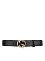 GUCCI Leather belt SIGNATURE, Color: BLACK (Image 1)