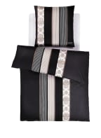 JOOP! Bettwäsche ORNAMENT STRIPE, Farbe: SCHWARZ/ TAUPE/ WEISS (Bild 1)