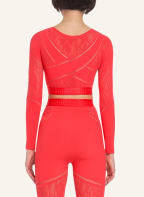Wolford Cropped-Top SPORTY LOGO NET, Farbe: ROT (Bild 1)
