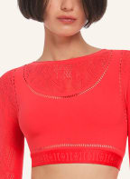 Wolford Cropped-Top SPORTY LOGO NET, Farbe: ROT (Bild 1)