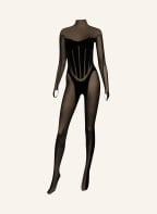 Wolford Catsuit MUGLER X WOLFORD FLOCK SHAPING, Farbe: SCHWARZ (Bild 1)