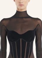 Wolford Body MUGLER X WOLFORD FLOCK SHAPING, Farbe: SCHWARZ (Bild 1)