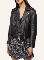 YOUNG POETS Lederjacke ELEA ROUGH BOXY CHAIN 223 Oversized Fit, Farbe: SCHWARZ (Bild 1)