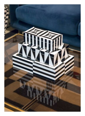 JONATHAN ADLER Storage box OP ART SMALL, Color: WHITE/ BLACK (Image 1)