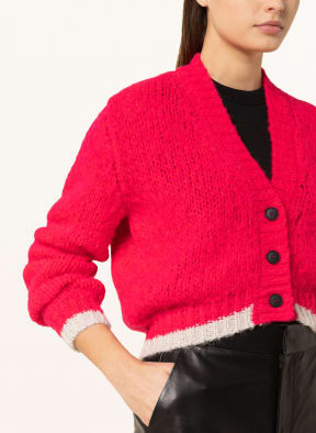 Grace Strickjacke mit Alpaka , Farbe: NEONPINK/ CREME (Bild 1)