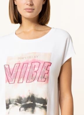 MARC AUREL T-Shirt mit Schmucksteinbesatz, Farbe: WEISS (Bild 1)